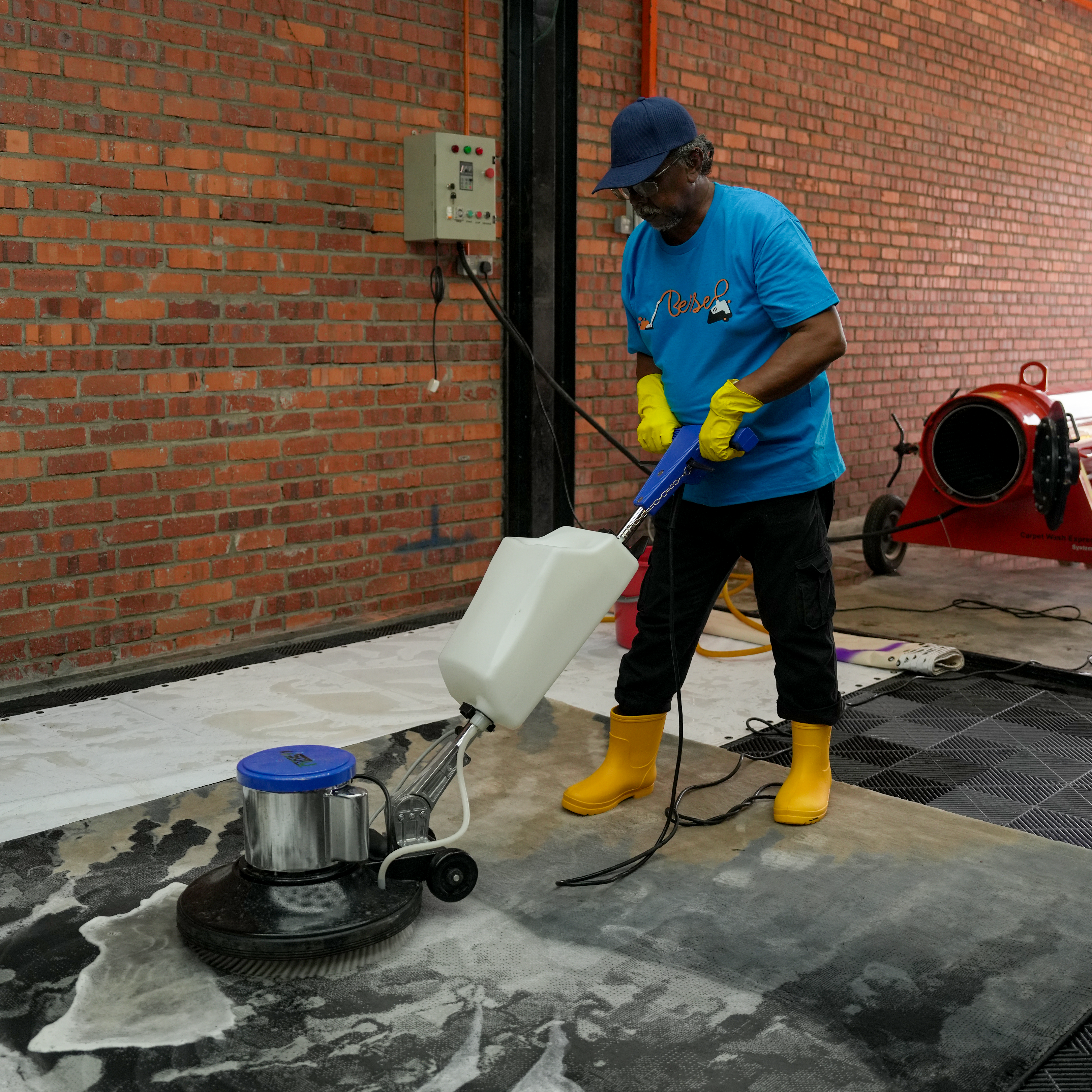 Professional carpet cleaning process